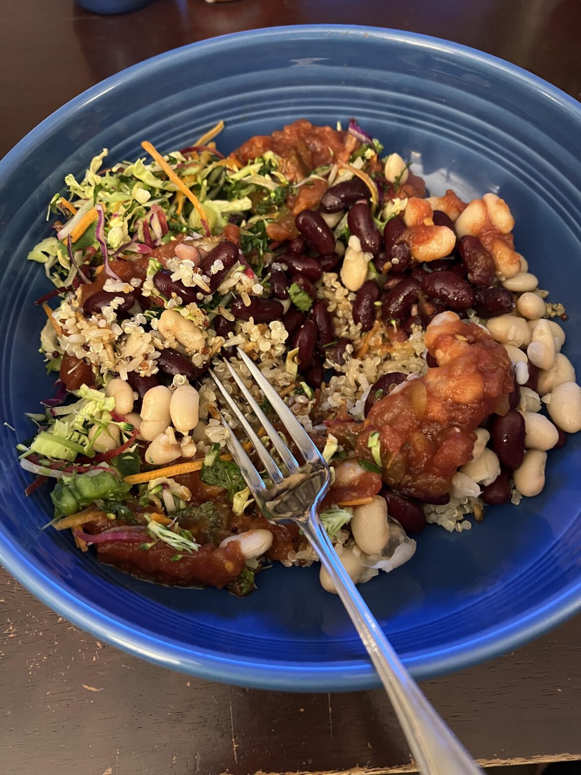 Beans with quinoa and brown rice