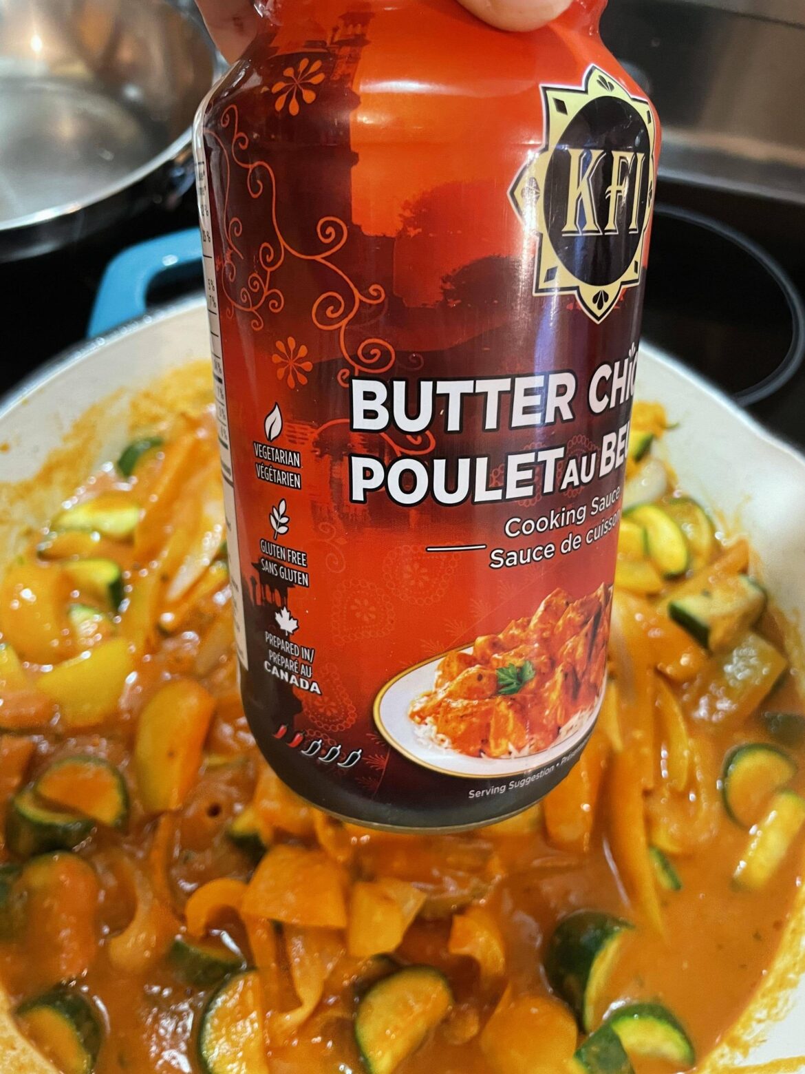 Vegetarian butter chicken sauce from Costco