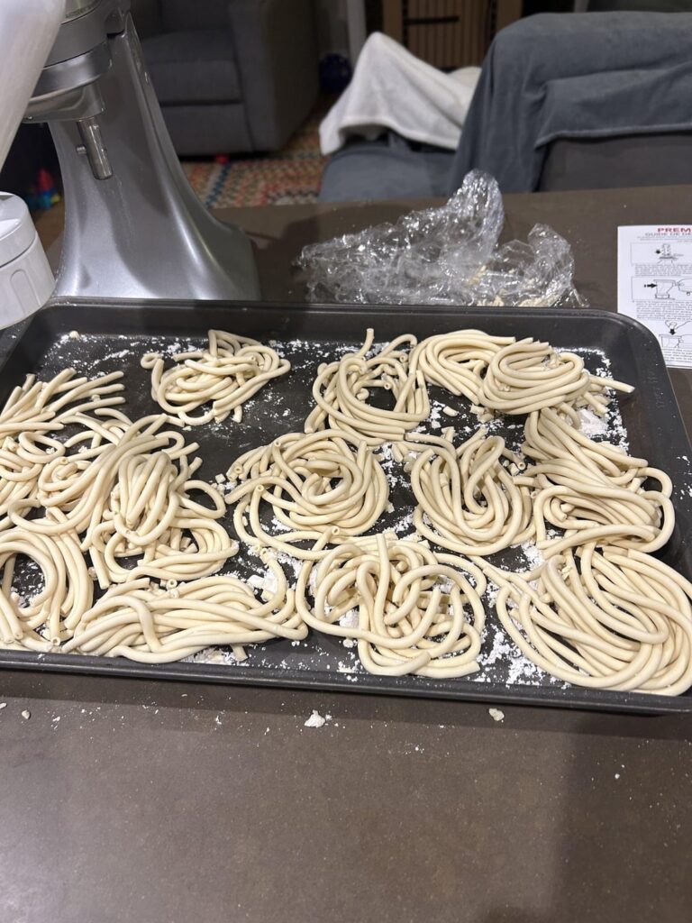 First attempt at gluten free pasta with the kitchen aid pasta press
