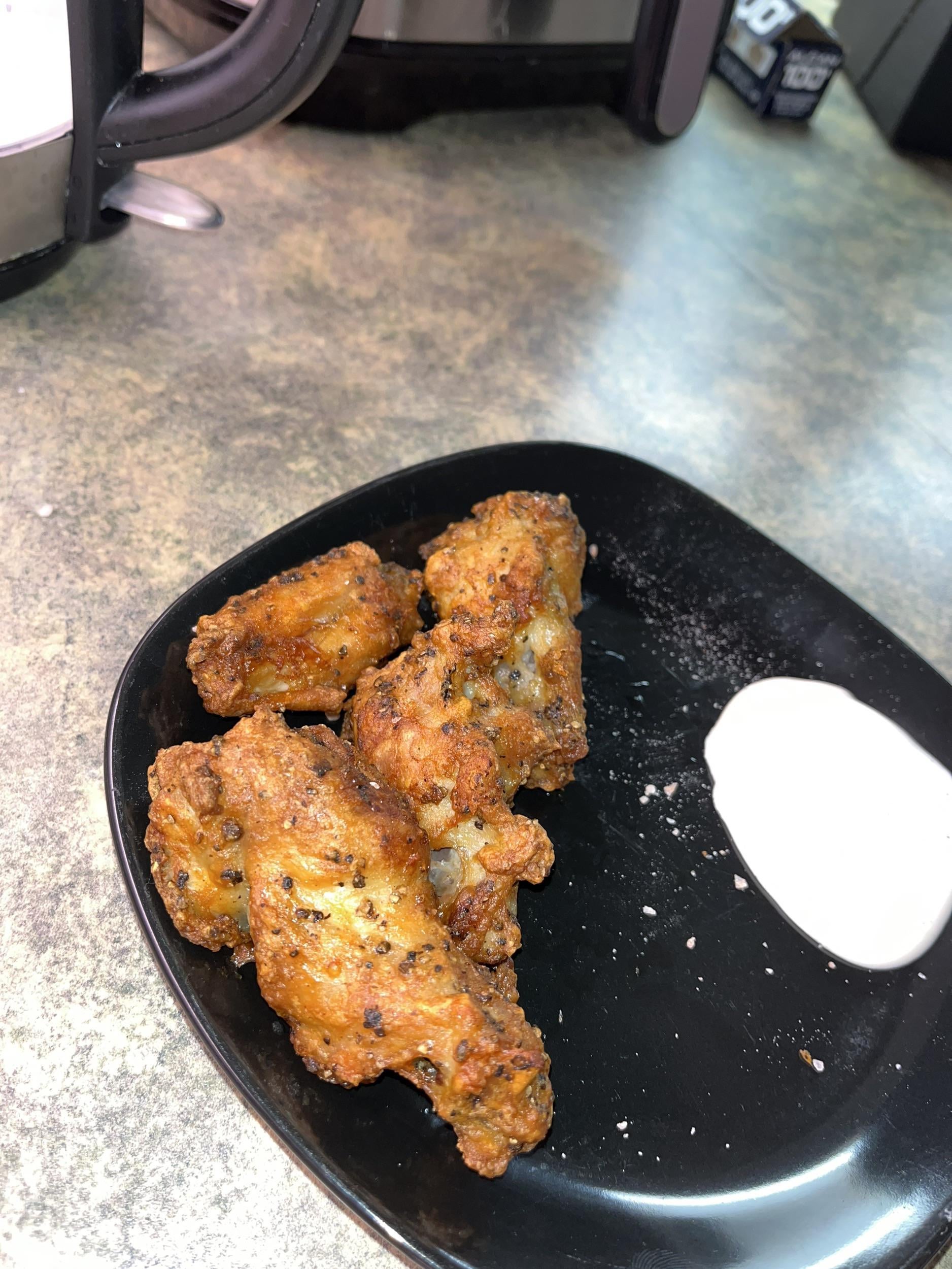 Air fried salt and pepper wings Dining and Cooking
