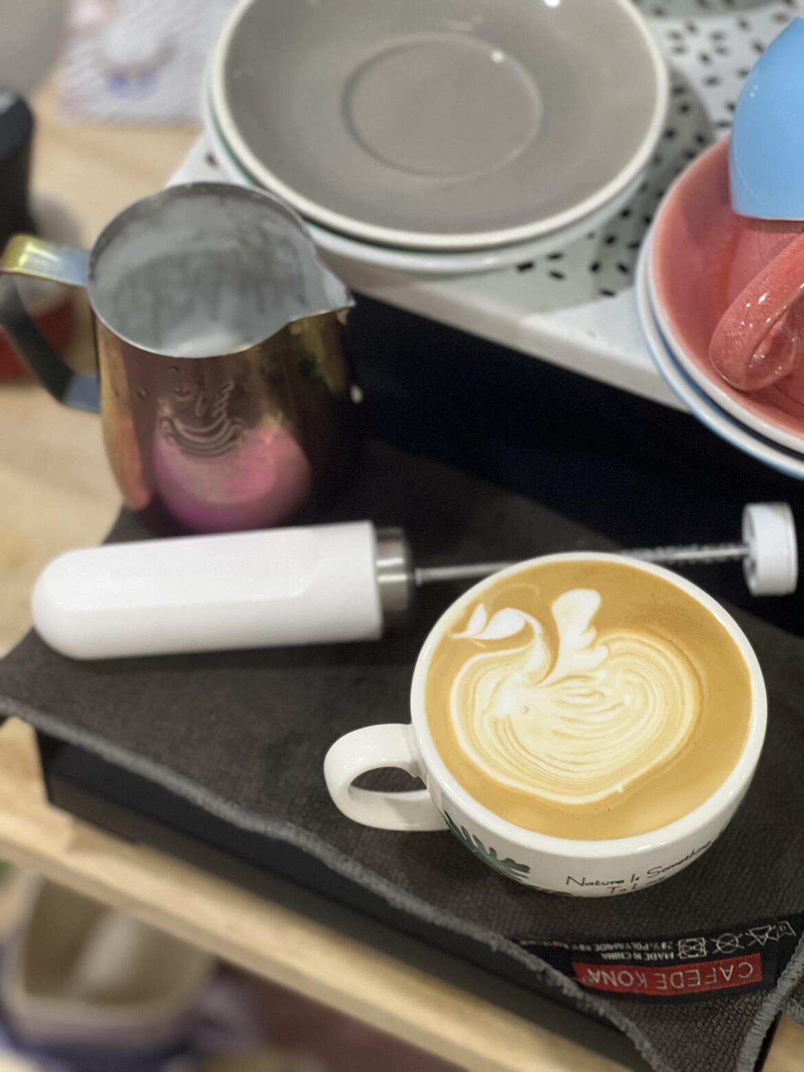 Manual brew with nanofoamer