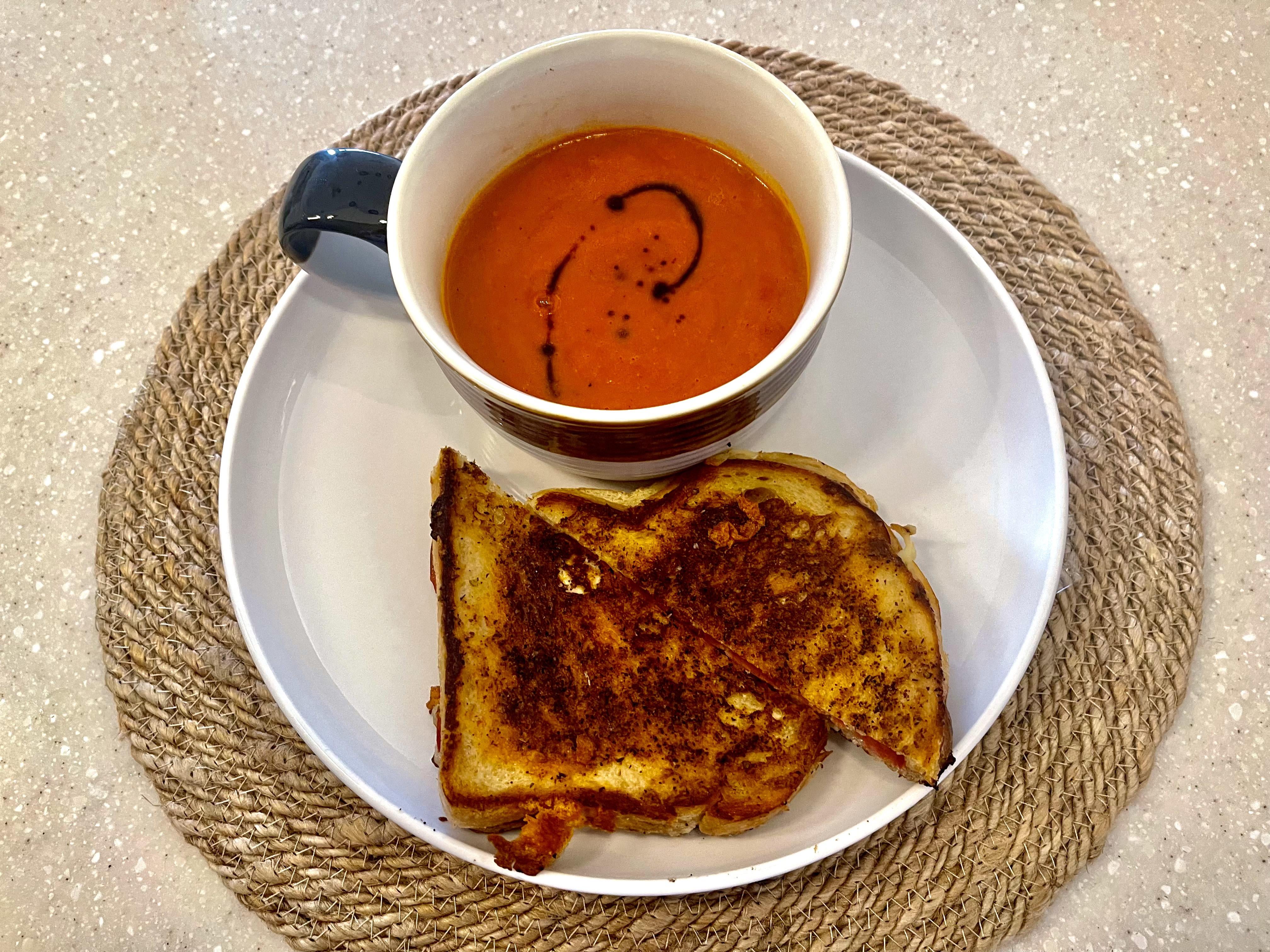 Wife is pregnant and wanted tomato soup and grilled cheese for lunch