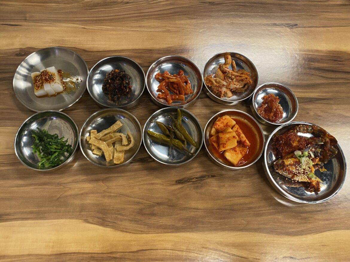 A new spot opened in our city that does raw marinated crab banchan. Win!