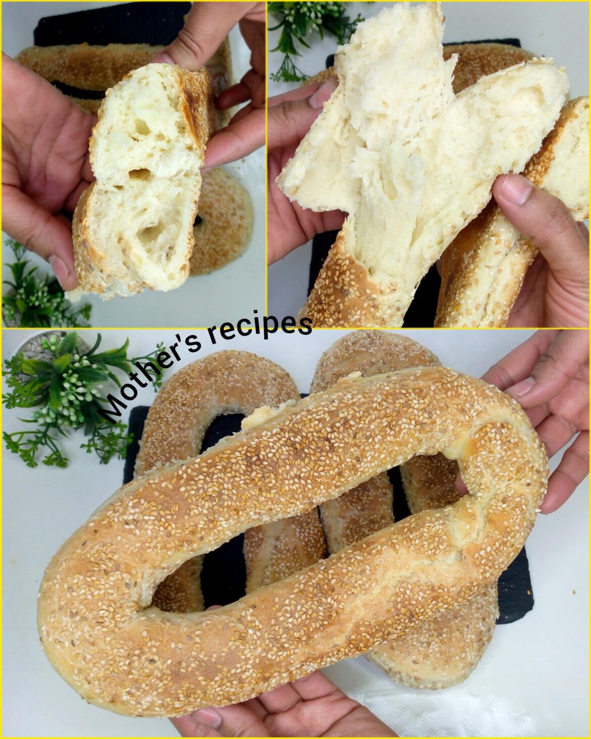 Jerusalem bagel or bread Crispy on the outside and moist on the inside so easy without egg milk or butter so delicious 👇