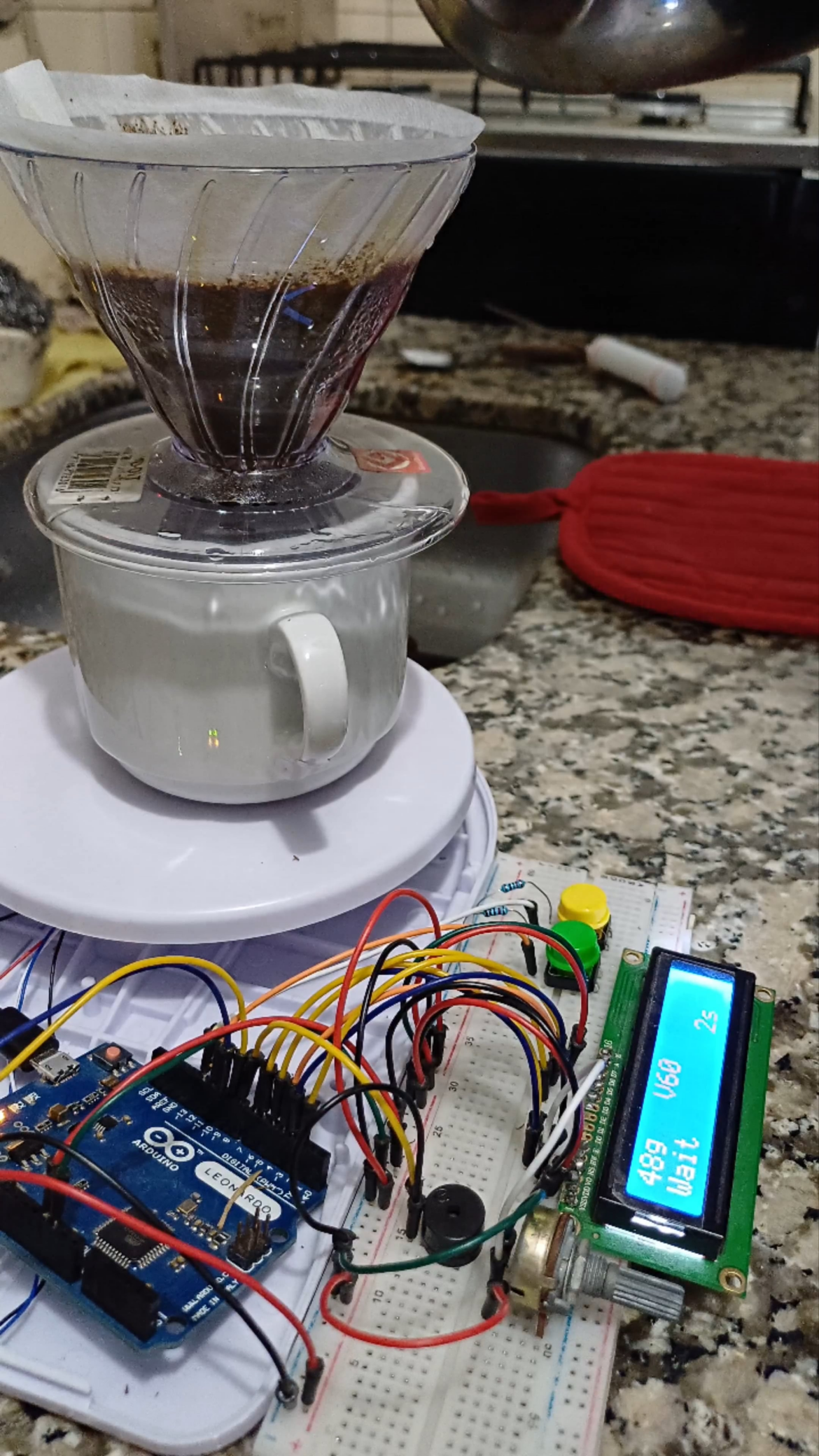 This is my over-engineered, totally unnecessary, homemade/modified scale for brewing coffe