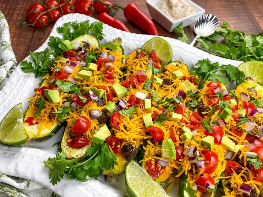 Low Carb Burrito Zucchini Boats