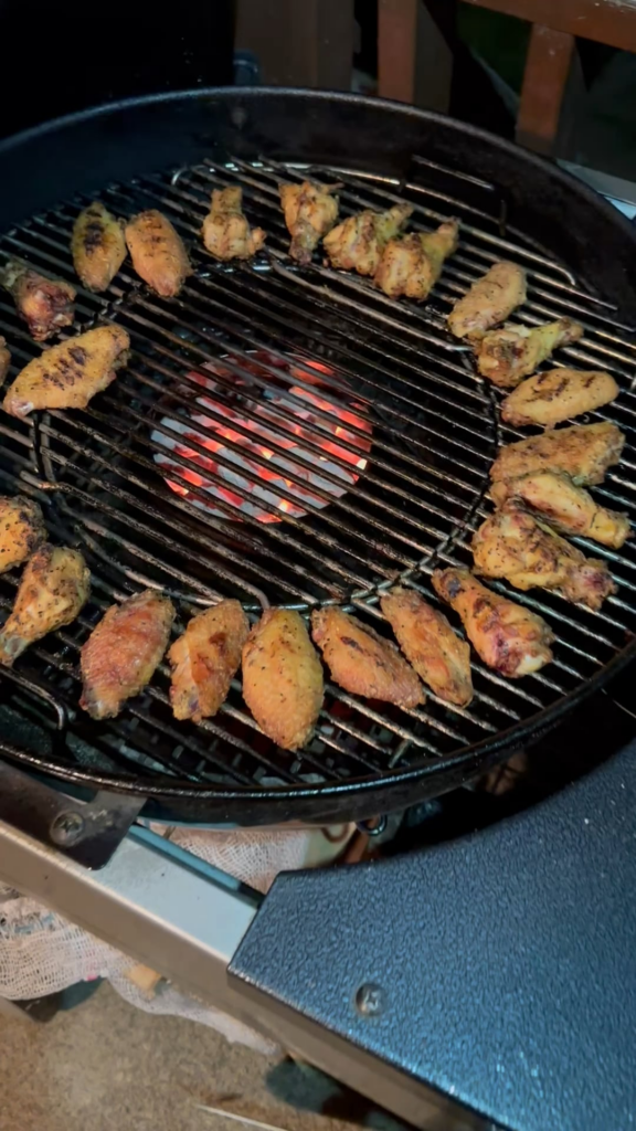 Honey BBQ and Thai Chili vortex grilled wings