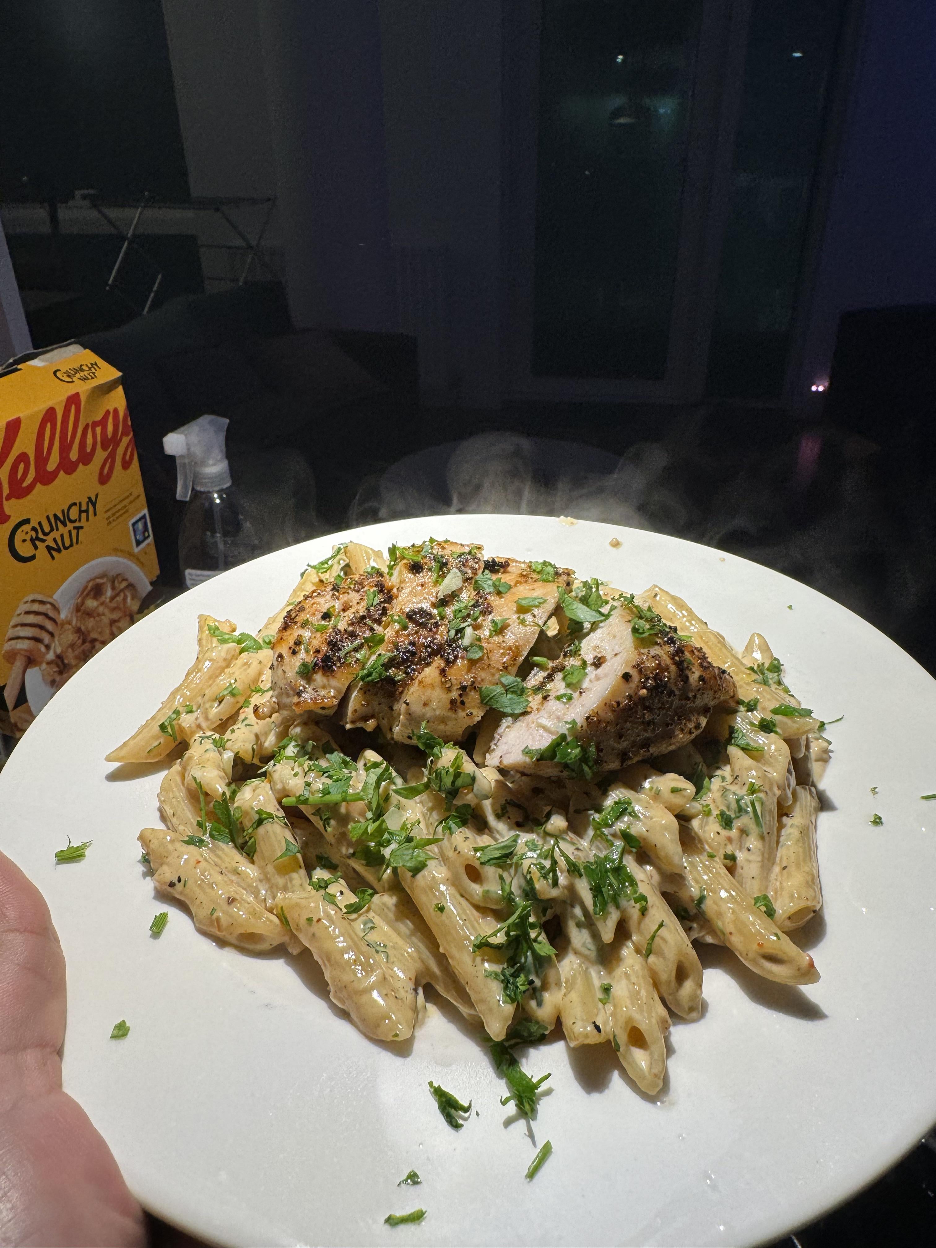 Creamy Penne w/ Pan Seared Chicken Dining and Cooking