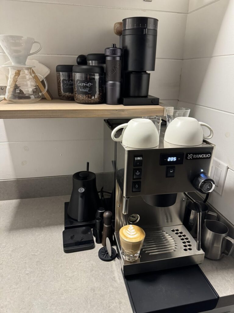 Here is my little coffee station. I use the Rancilio Silvia Pro X, iZepresso Ultra and also do pour overs.