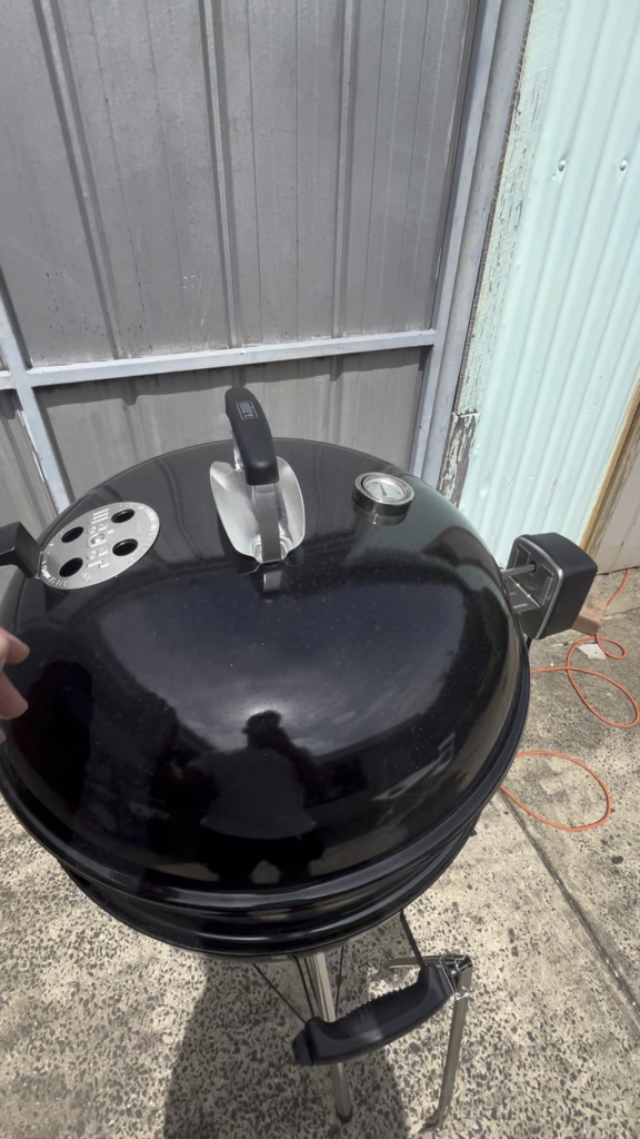 Inaugural spit roast on the Weber rotisserie kit