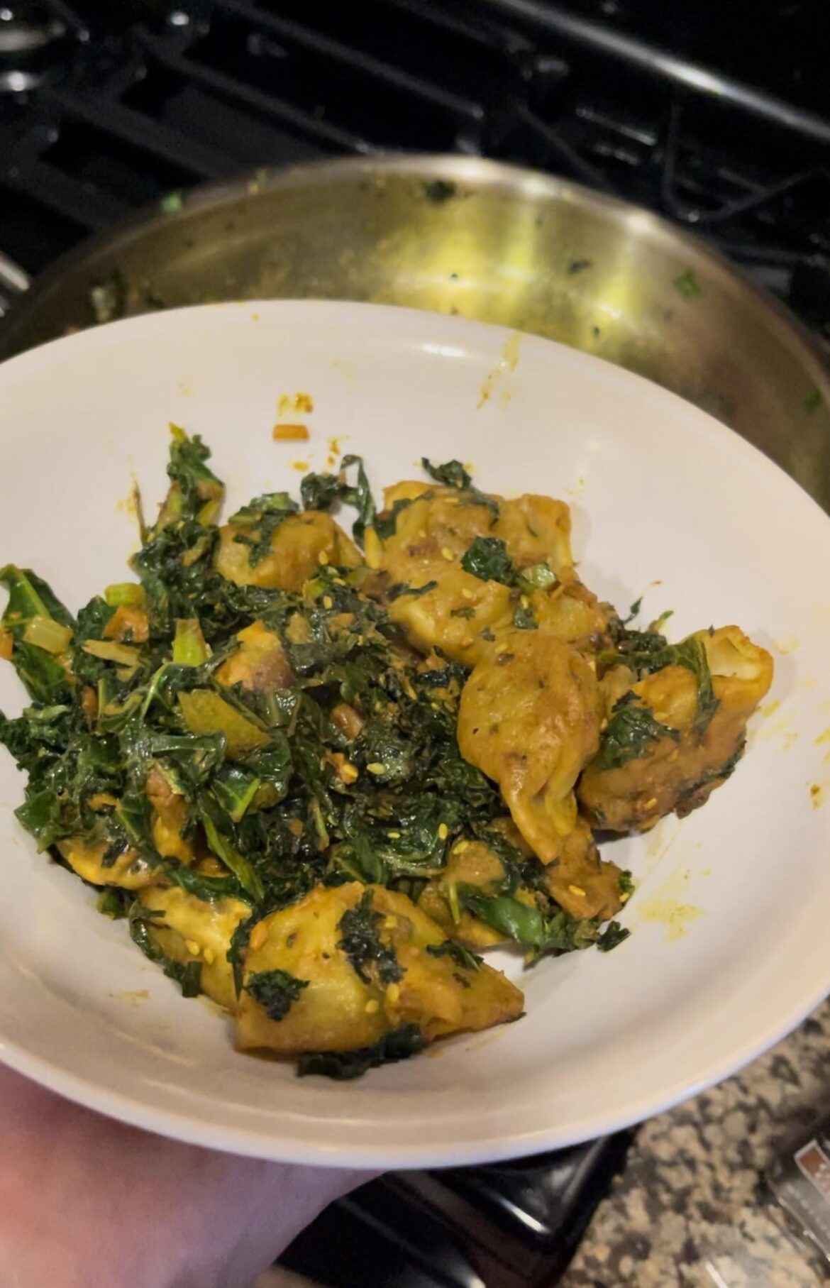 Chicken Wontons and Kale Chicken Wontons and Kale