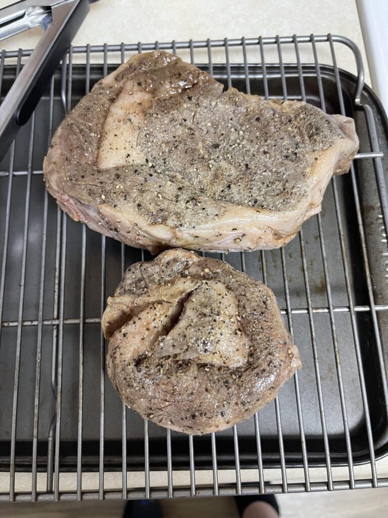 Ribeye and ribeye cap steaks