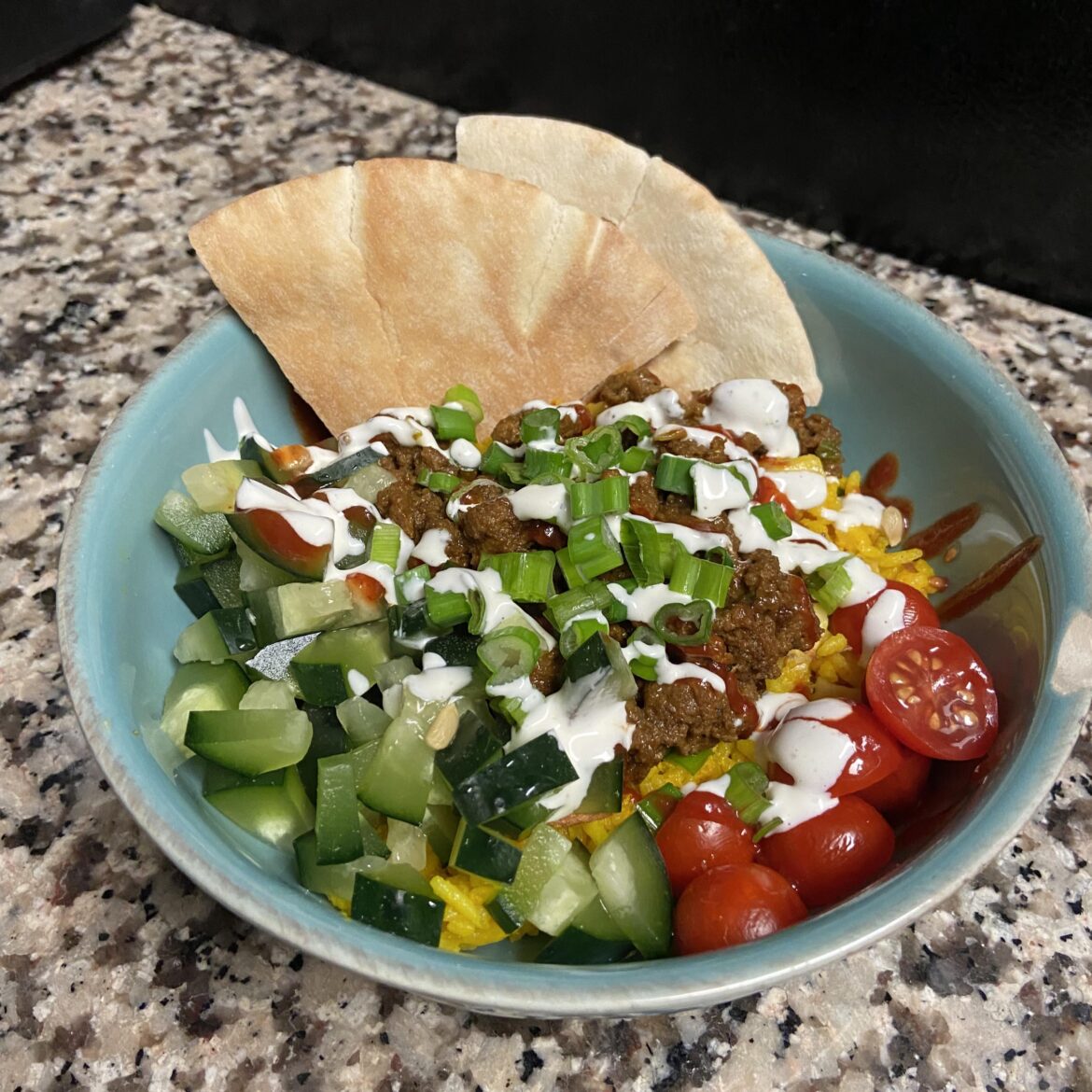 Street Cart-Style Turkey Bowls with minor adjustments… delicious!