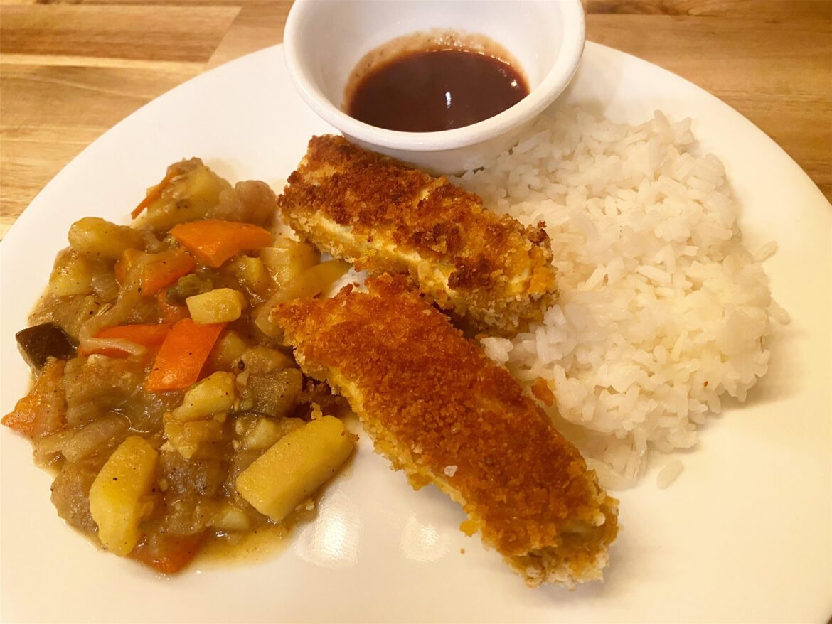 Japanese curry and katsu tofu