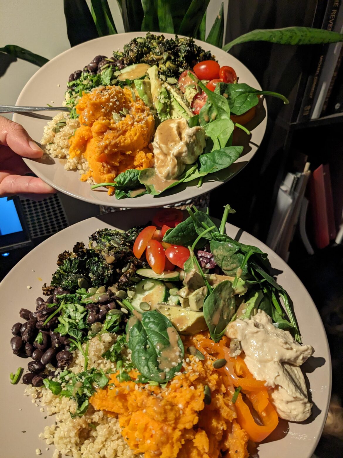 After growing up WFPB until I was 18, I'm back to it, this time with my partner. This was New Year's Day dinner.