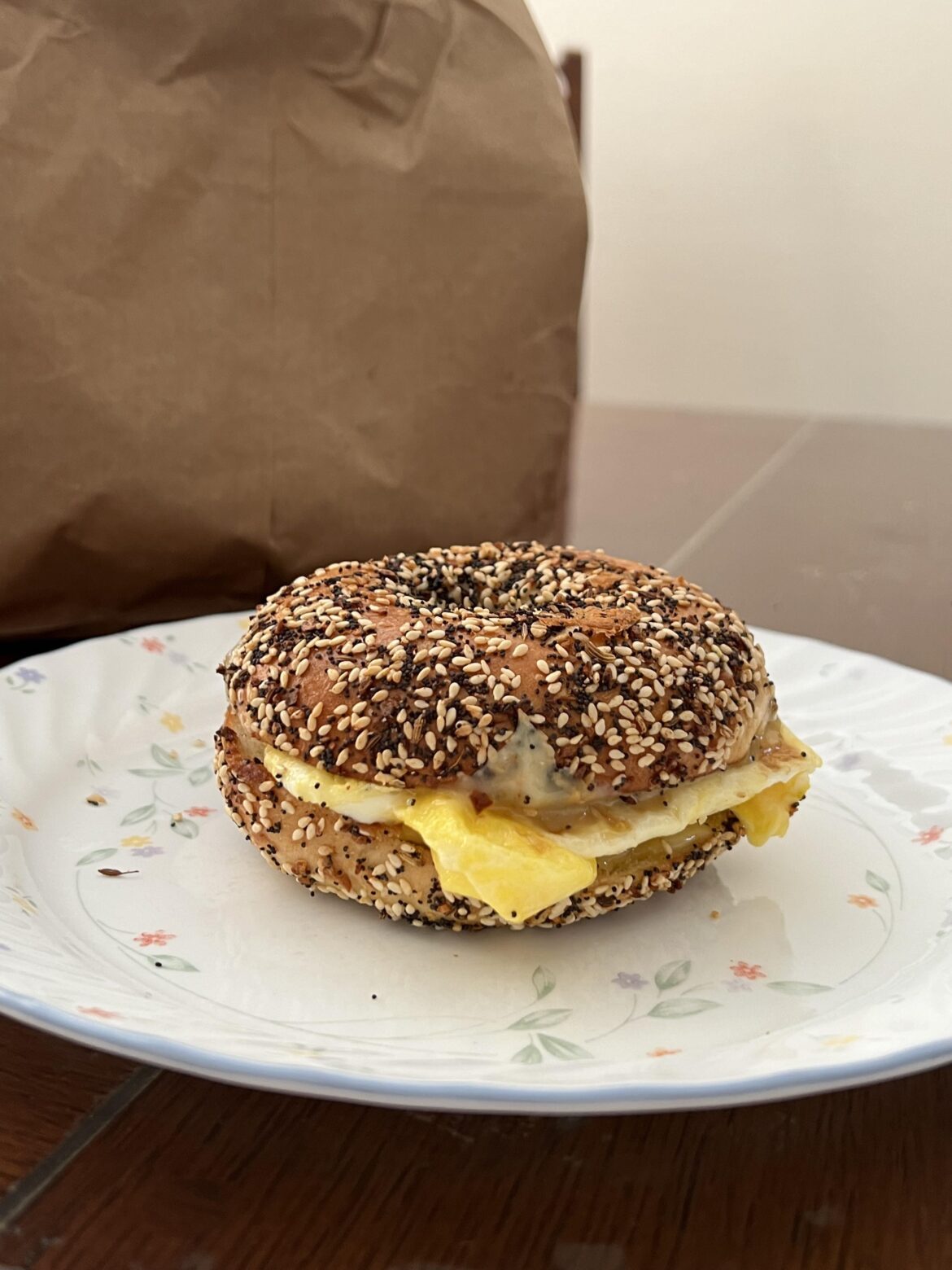 Everything bagel (belle’s) w/ egg n pepper jack