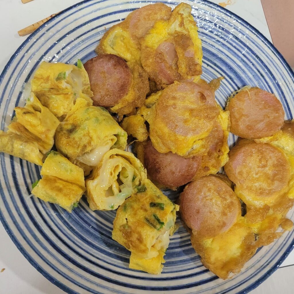 달걀말이, 옛날소세지 부침