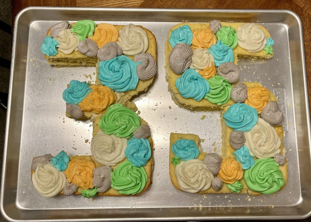 Lessons were learned making my first ever number cake!