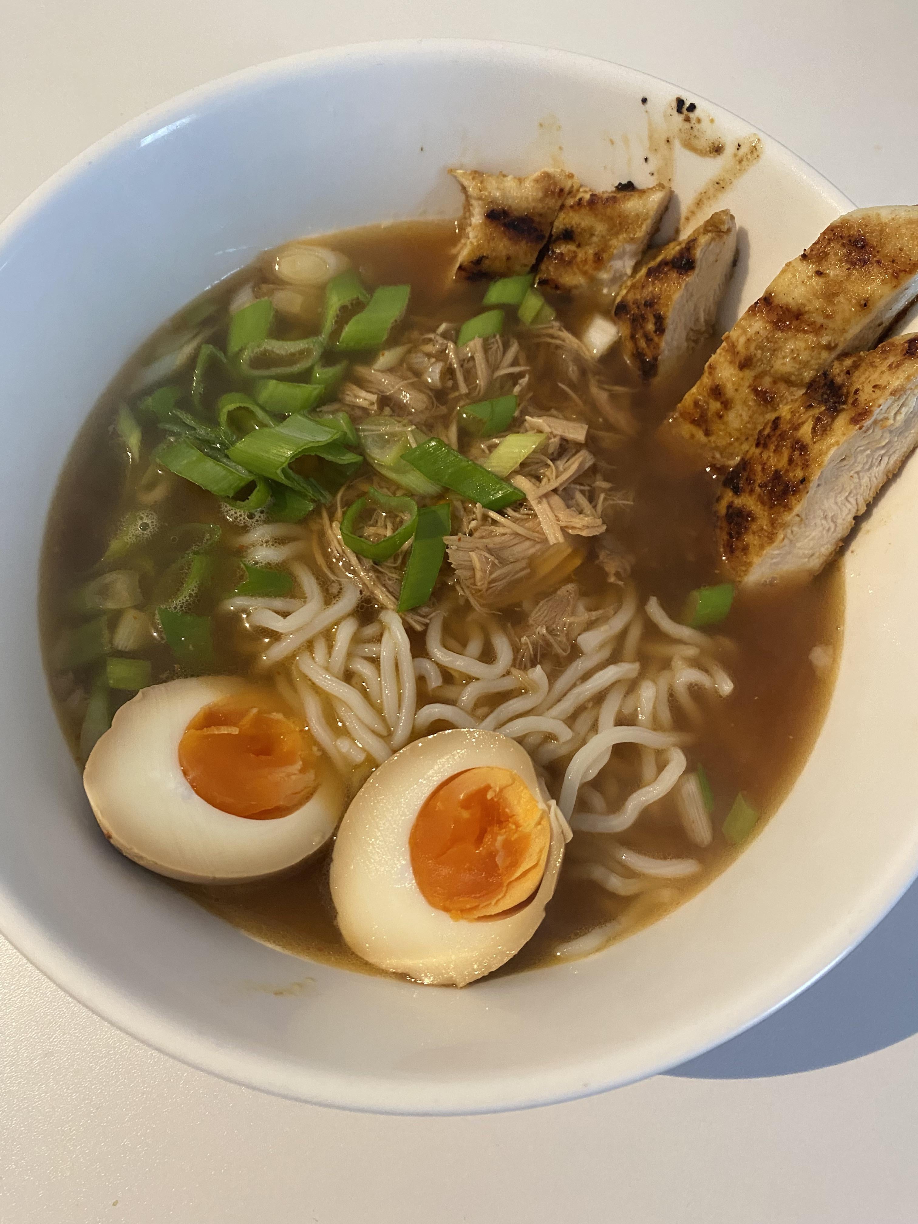 My ramen how I like it just a basic soy sauce and dashi base cooked