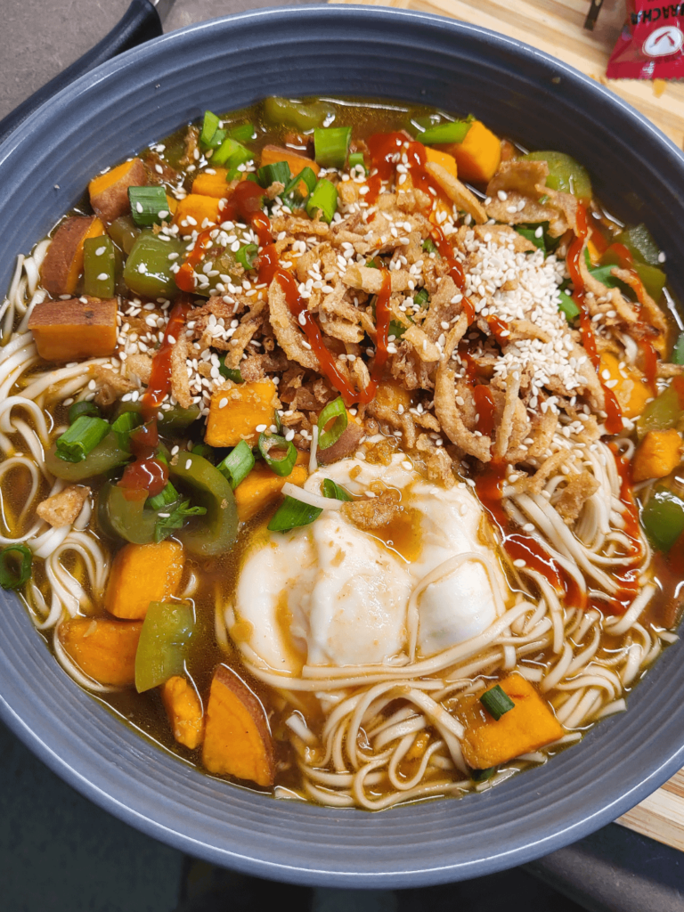 Sweet potato Ramen with poached egg 10/10