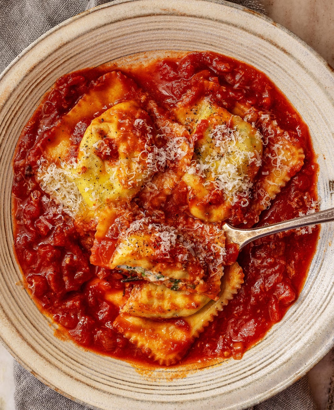 Homemade mushroom and spinach ravioli Dining and Cooking