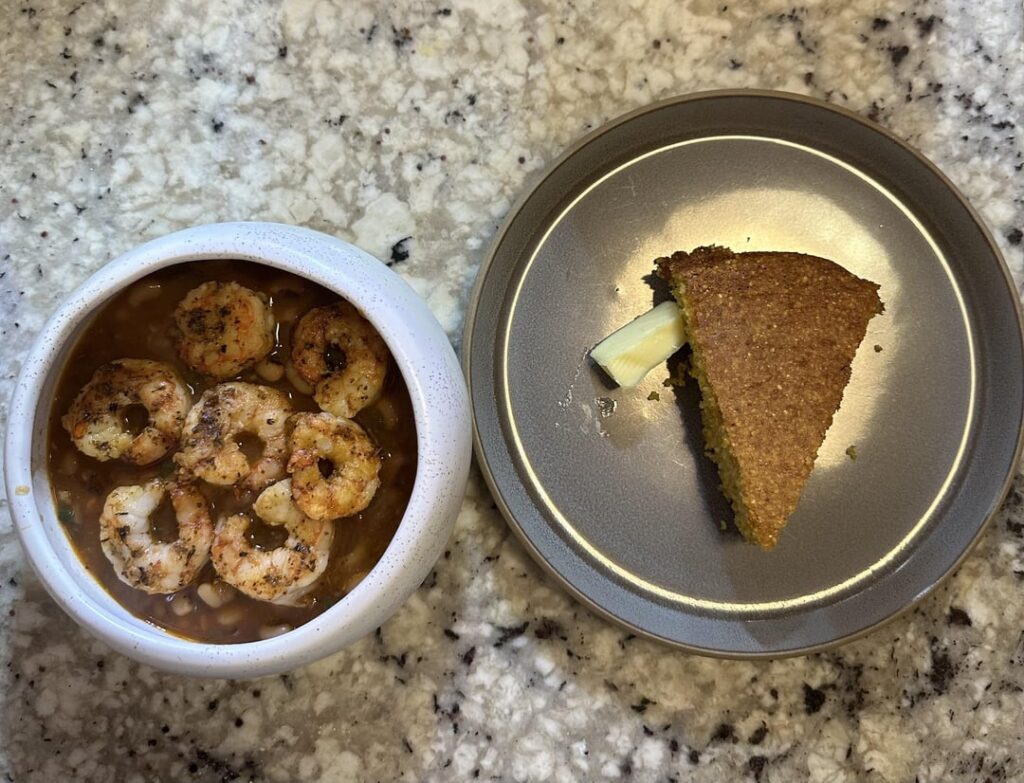 Good luck meal for new years: black eyed peas and chard