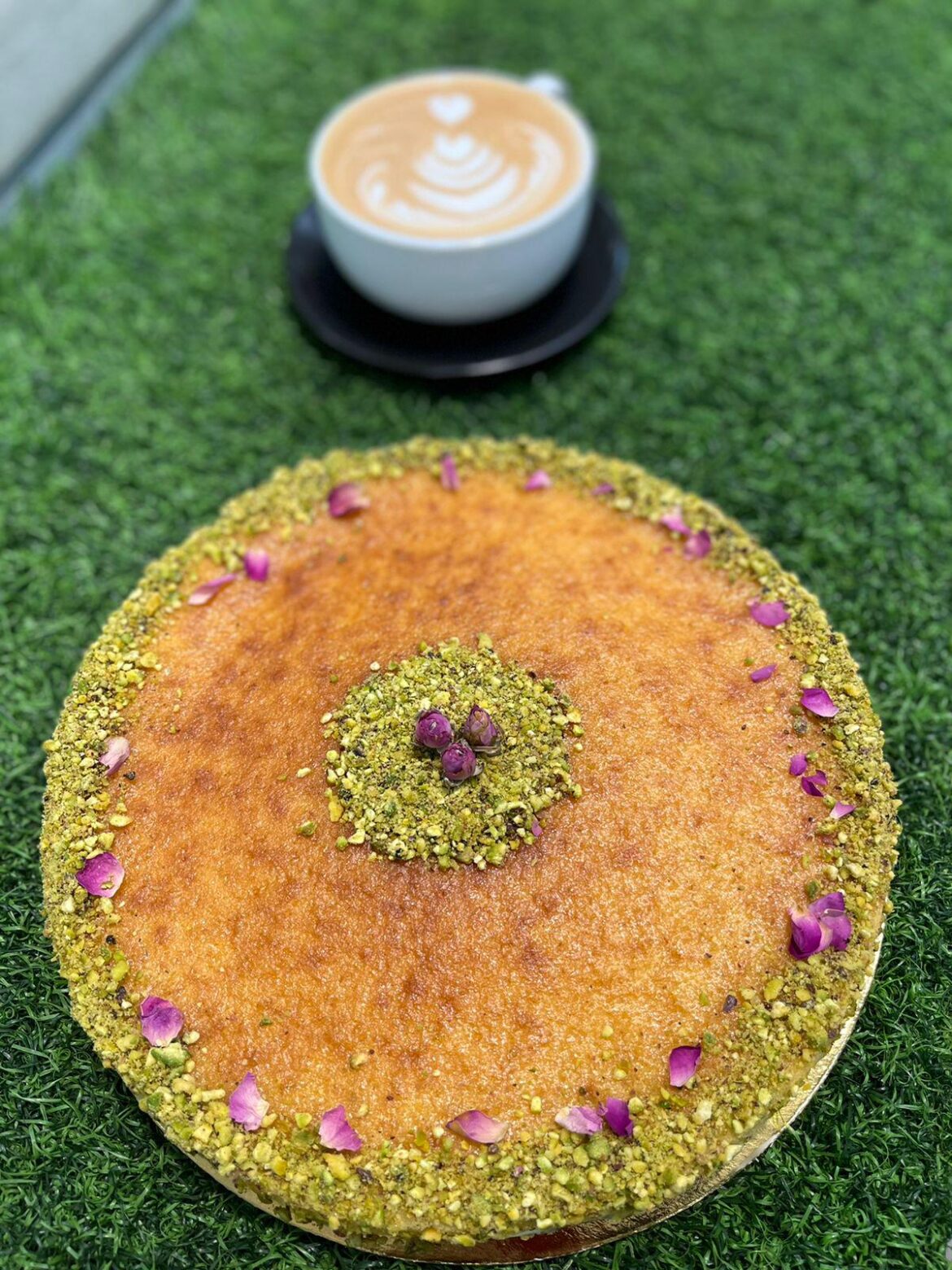 Basbousa and Cappuccino 😍