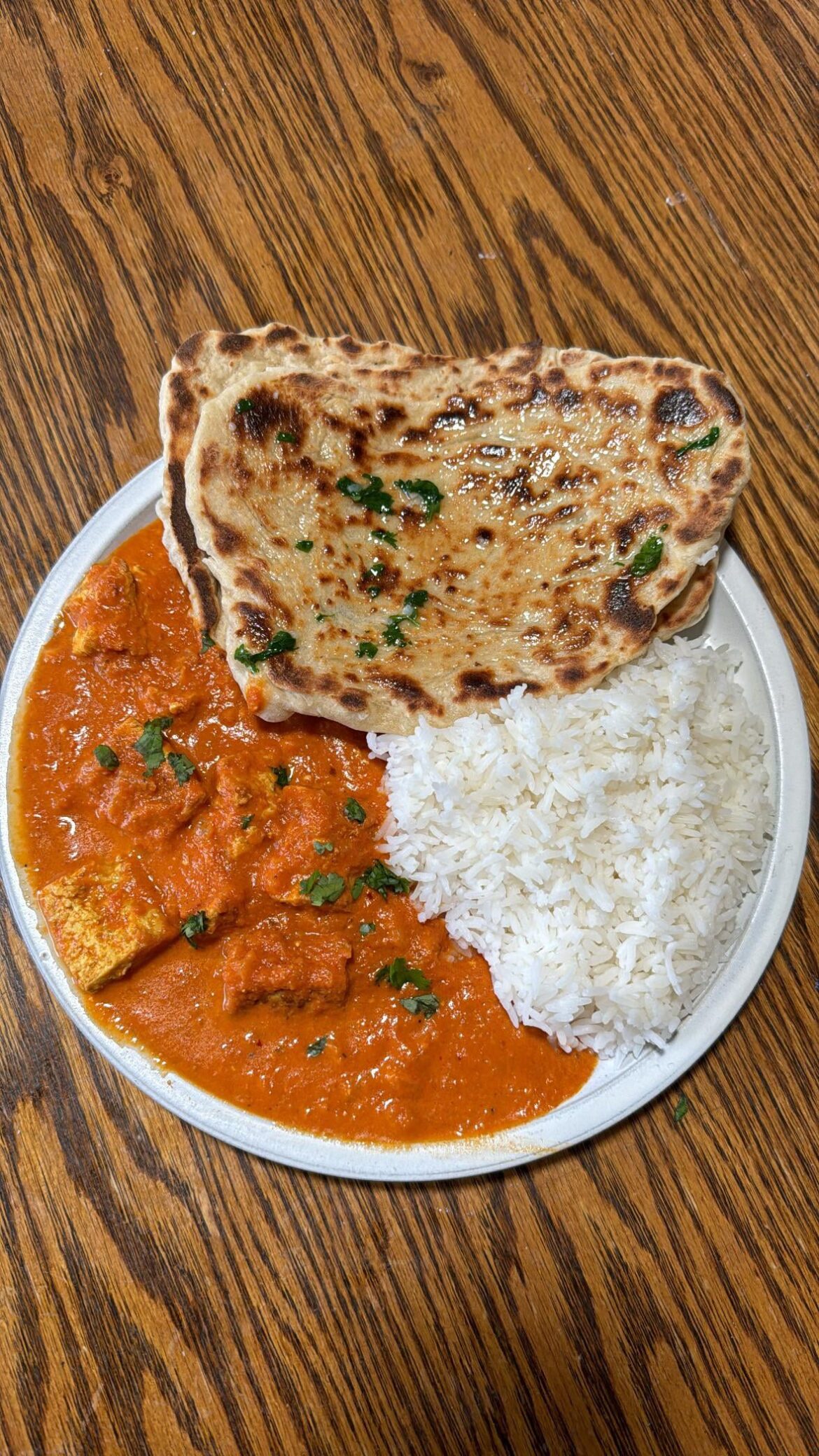 [homemade] Tikka Masala w/ Garlic Naan Bread