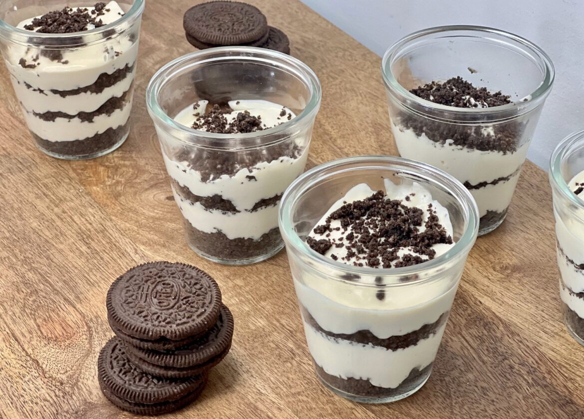 No bake egg free Oreo cheesecake dessert cups