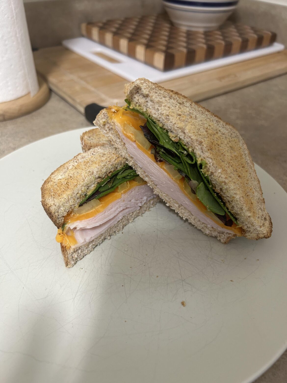 Turkey cheddar with picked celery