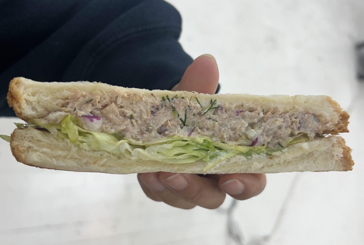 tuna salad on Japanese milk bread