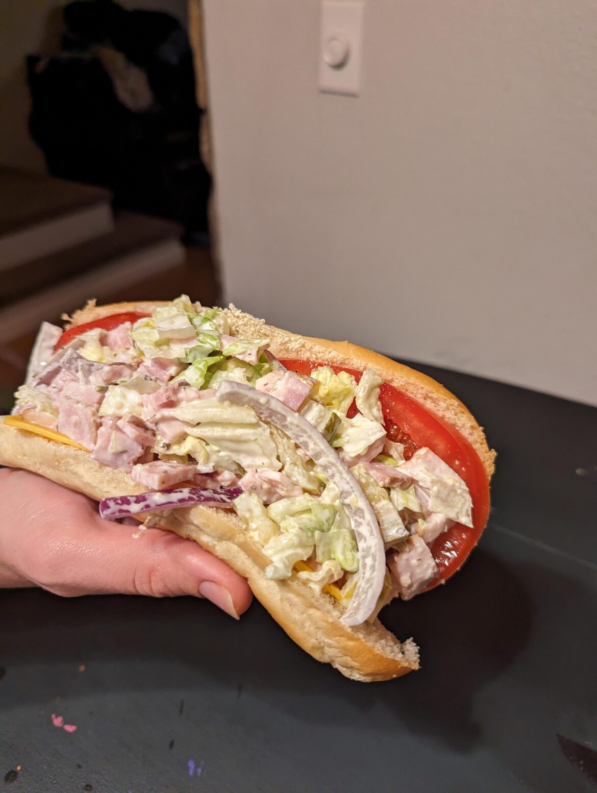 Grinder salad sandwich