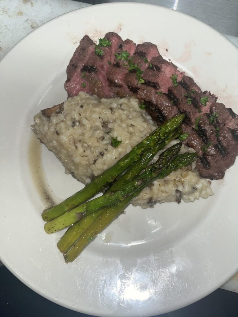 Steak and risotto