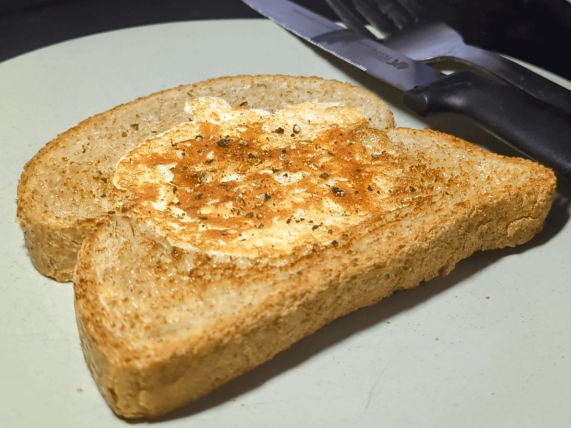 Cheesy Egg in a Basket