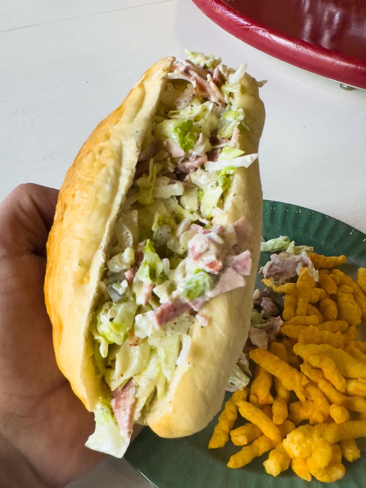 Italian Chopped Sandwich on homemade hoagie roll
