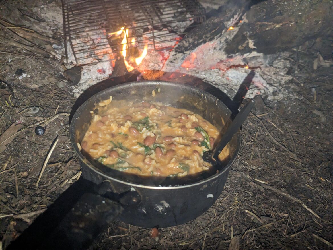 I always enjoy adding wild greens I find in nature, for extra nutrition. $4 in total (with cheese and rice leftover)