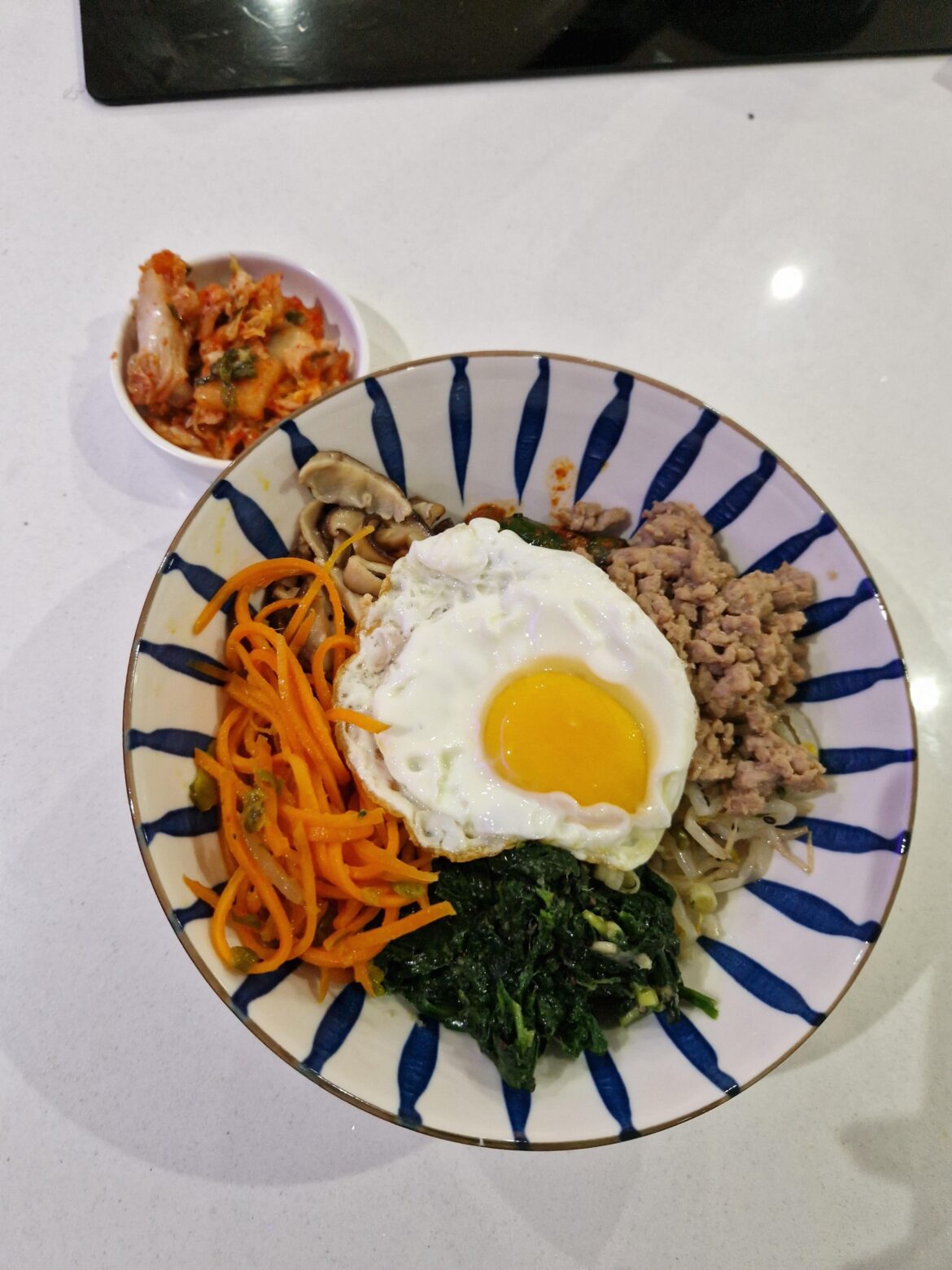 Bibimbap with kimchi