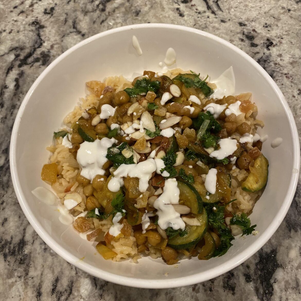 my first hello fresh meal 🥰 apricot, almond & chickpea tagine
