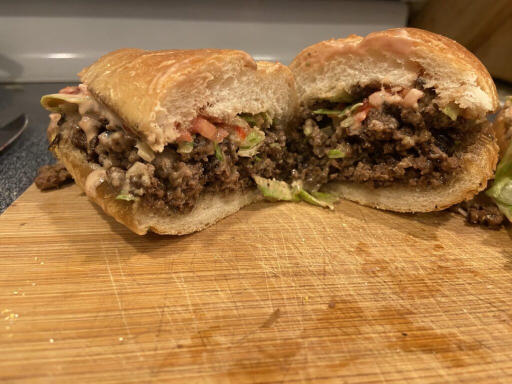 First attempt at a chopped cheese, next time I will add more cheese