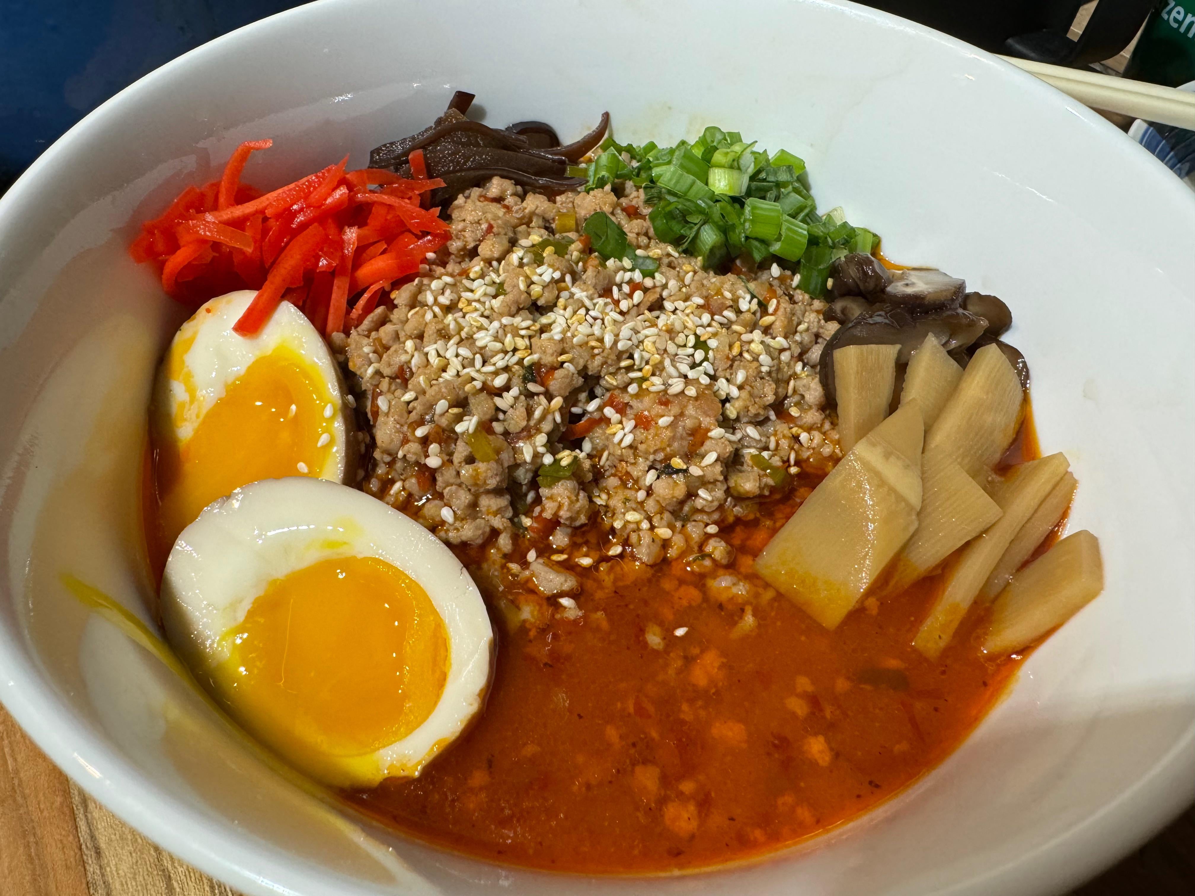 Spicy miso ramen with ground pork Dining and Cooking