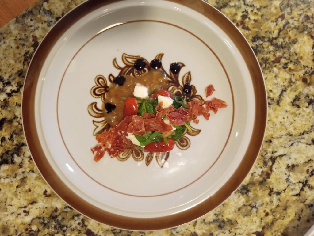 Warm bacon vinaigrette salad