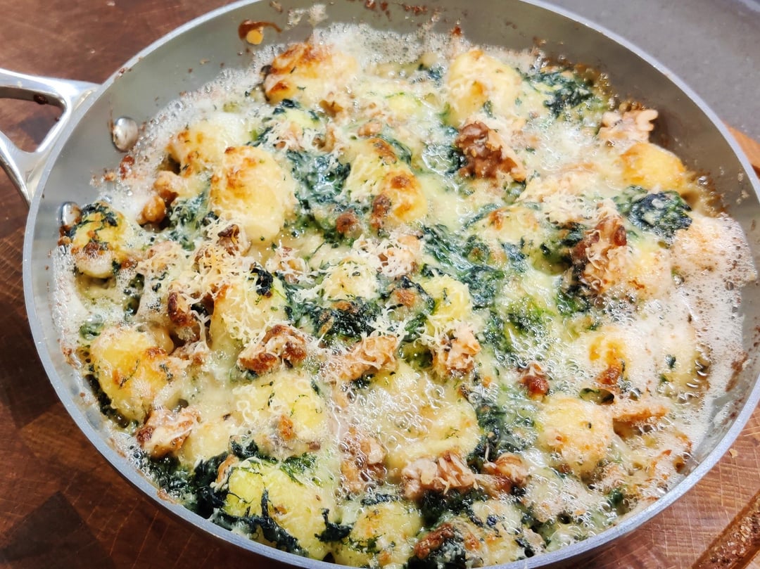 Gnocchi gratin with Spinach & Hazelnuts Dining and Cooking