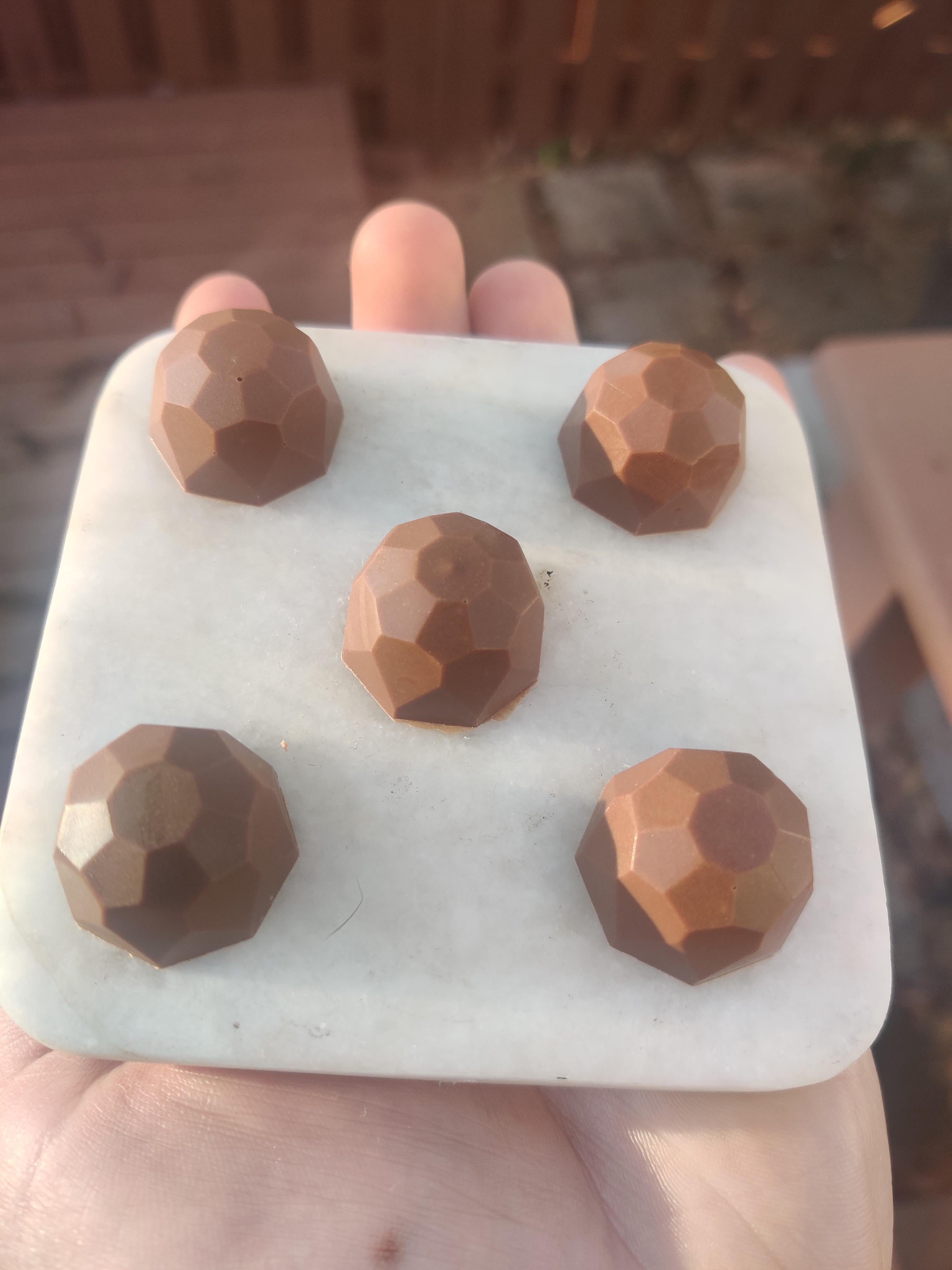 Milk chocolate and sea salt bonbons. [OC] Dining and Cooking