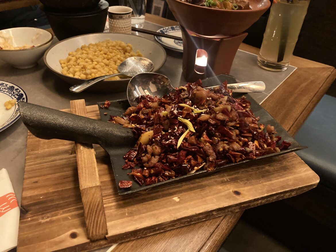 Spicy shovel chicken