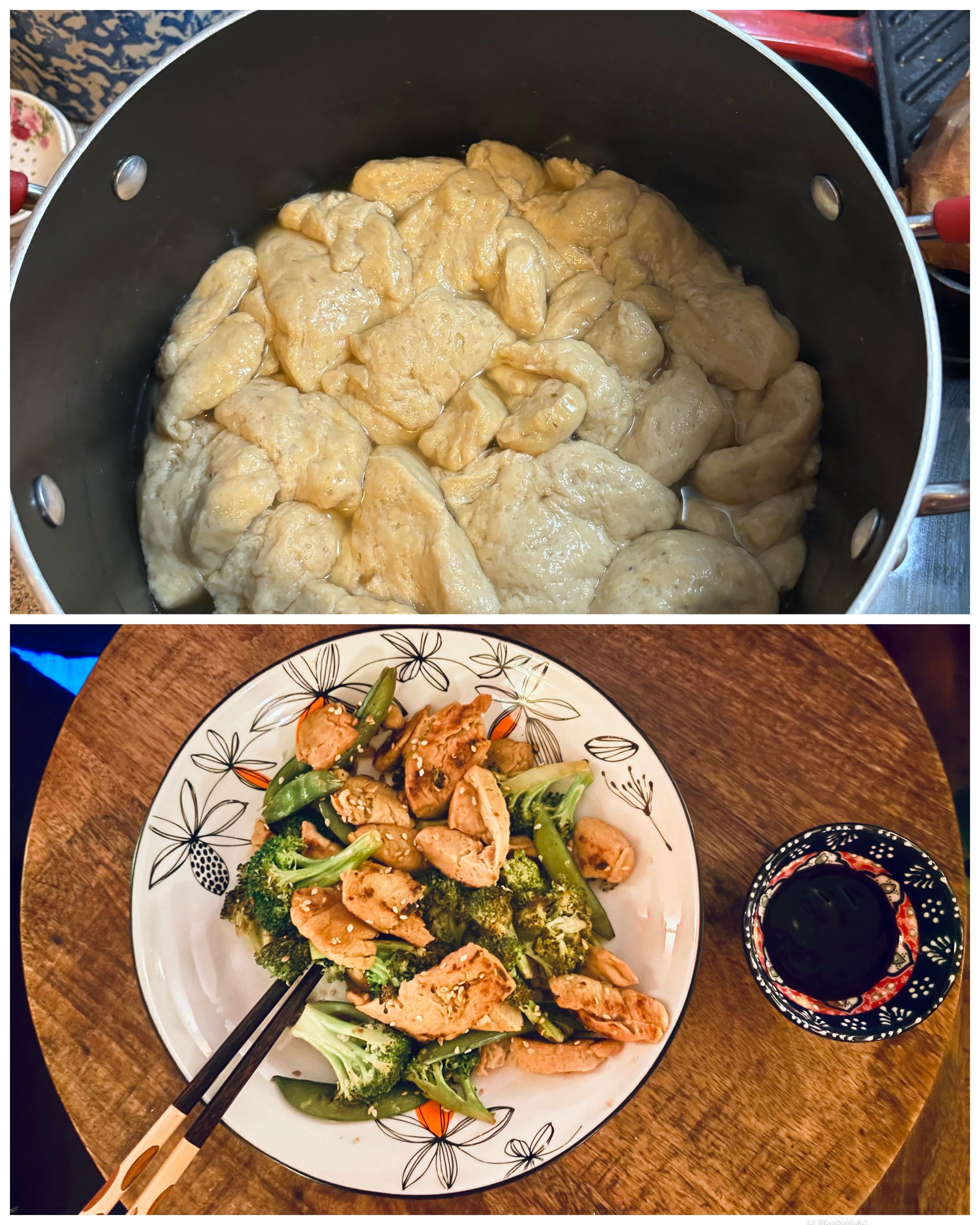 Homemade seitan and stir fry Dining and Cooking