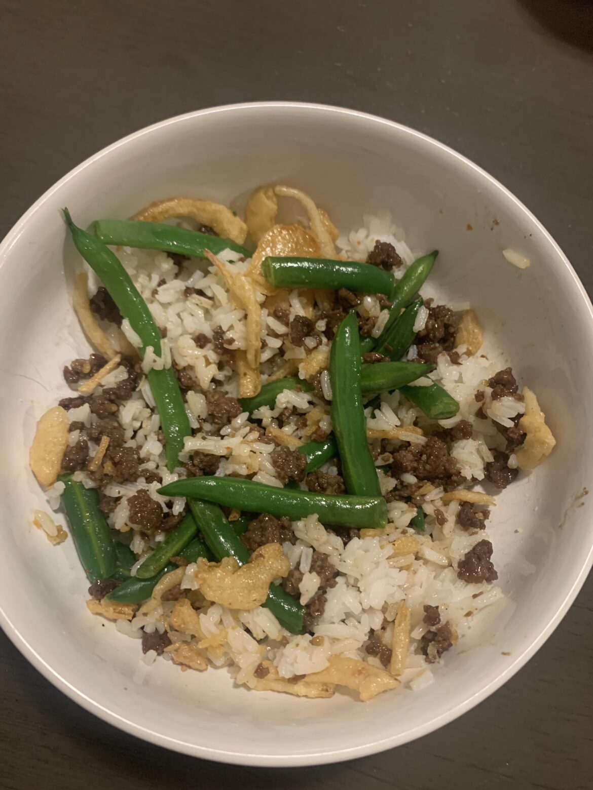 Sweet chili beef & green bean bowls