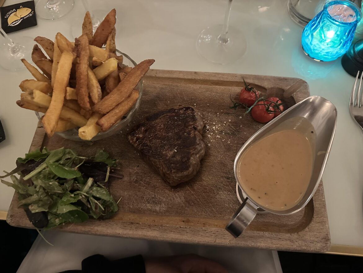 Entree on cutting board