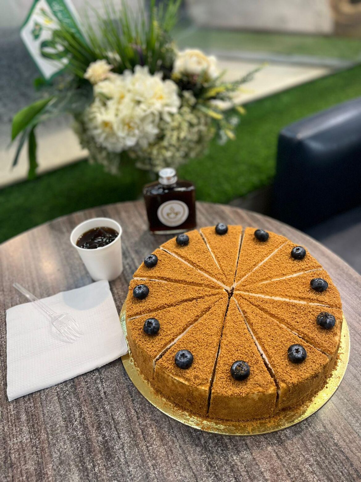 Freshly baked honey cake