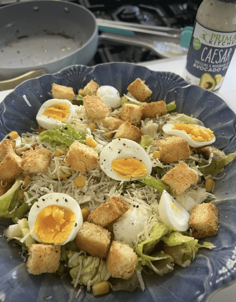 Classic Caesar salad with egg