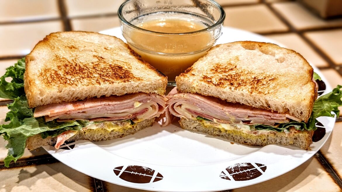 Today's sandwich plus gravy for dipping